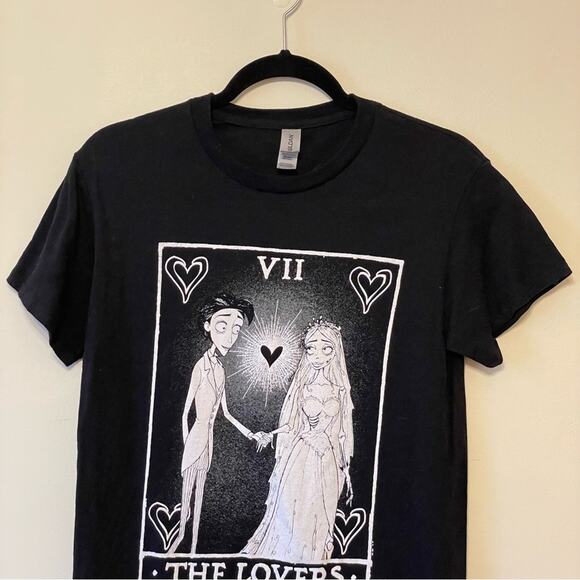 Corpse Bride S short sleeve t-shirt casual Tarot Cards black movie fandom - Picture 2 of 7